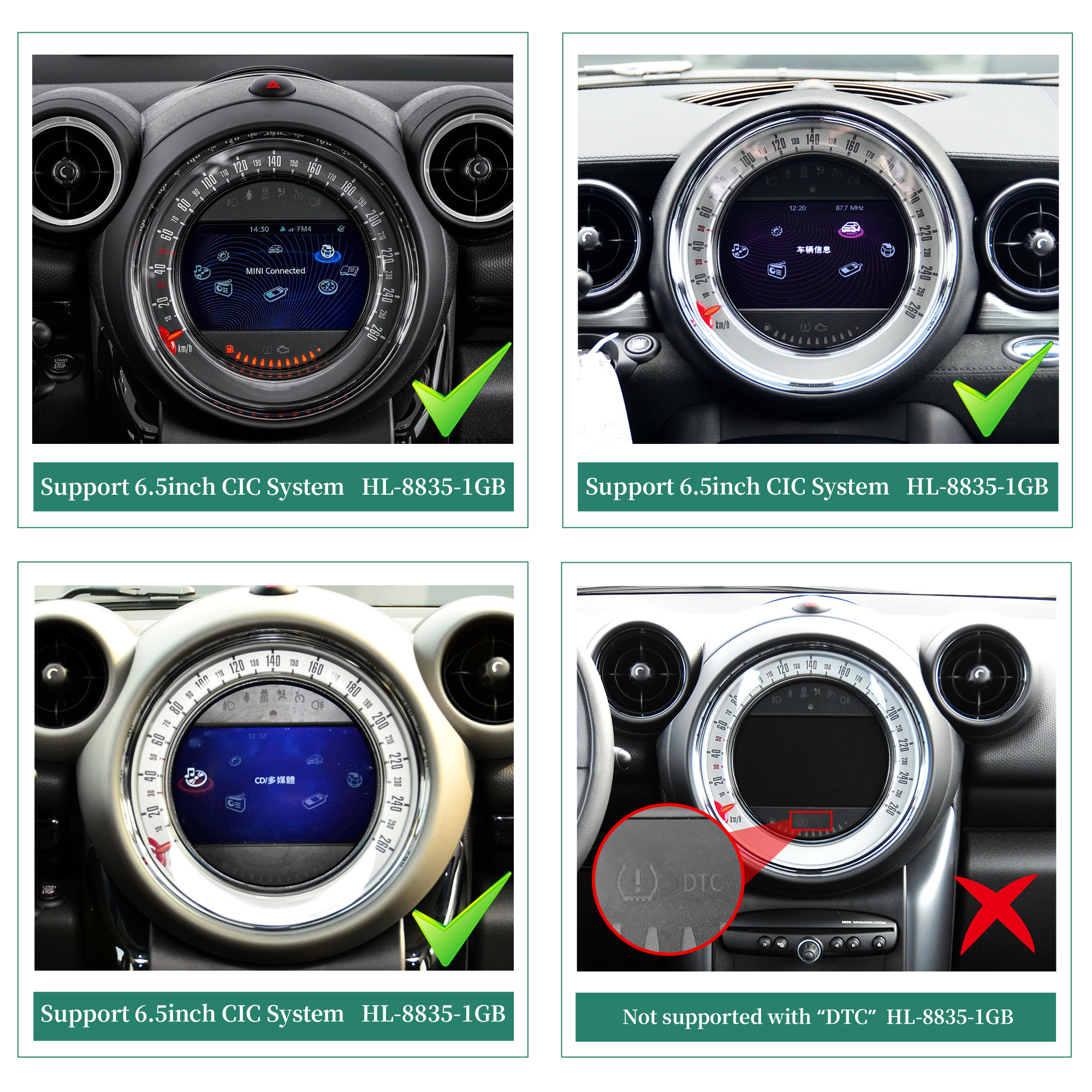 Hualingan HL-8835-1 Mini Cooper Radio Upgrade CCC Central control