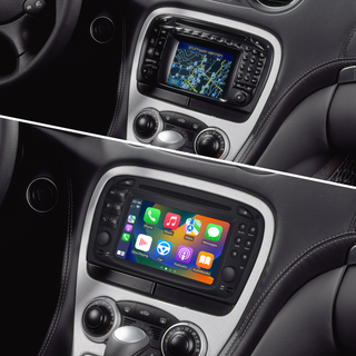 Mercedes R230 Radio Upgrade SL350 SL500 SL600 SL55 SL65 Stereo Replacement 6.2 TouchScreen Wireless Apple Carplay Andriod Auto Full Screen Mirror DVD WiFi Backup Cameras Auto Radio Installation Kits