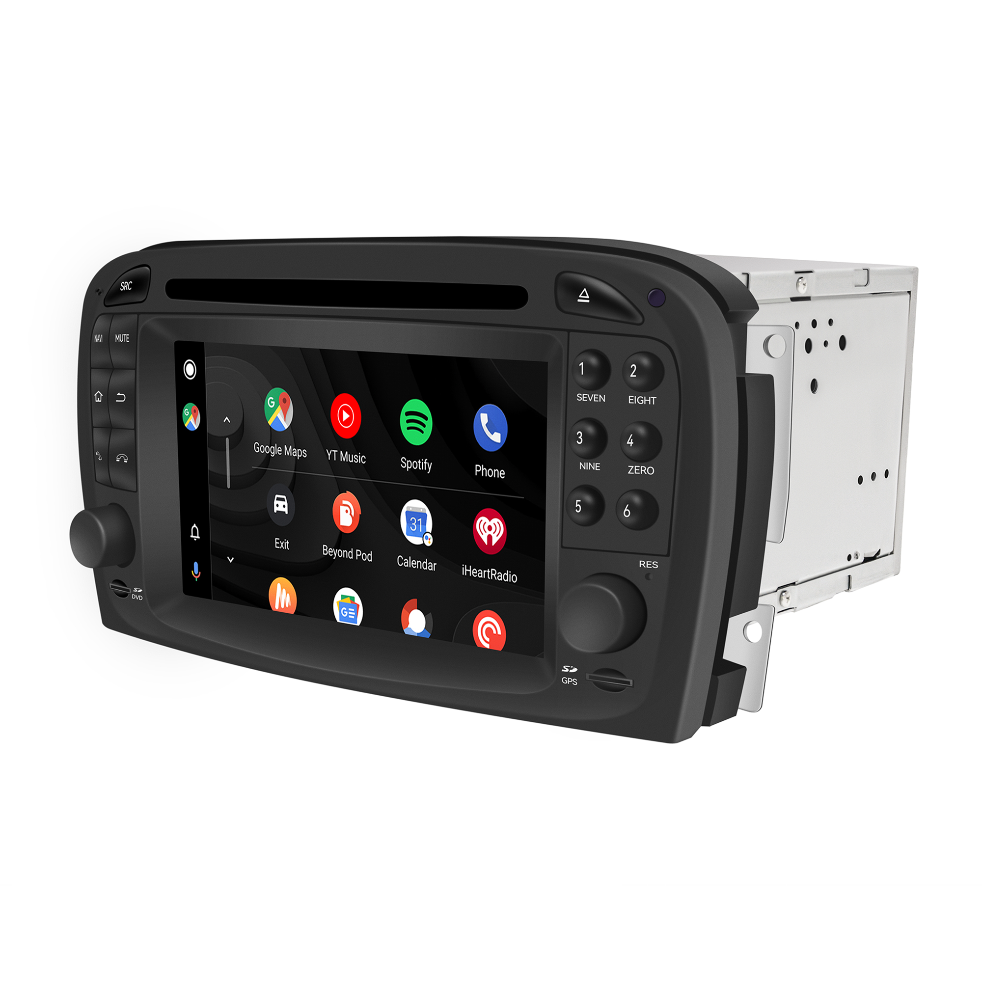 Hualingan Android Head Unit Upgrade Mercedes C Class W203 6.2 Inch TouchScreen Wireless CarPlay Android Auto Car Video Youtube Netflix Spotify Hulu Online Games Navigation GPS Bluetooth DVD