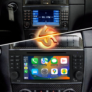 7 Inch TouchScreen Radio Dash Kit for Mercedes CLK-W209 CLS-W219 (2002-2009) Double Din Car Stereo Android 13 CarPlay Android Auto GPS Navigtio Backup Cameras Netflix YouTube Spotify Games Music Waze
