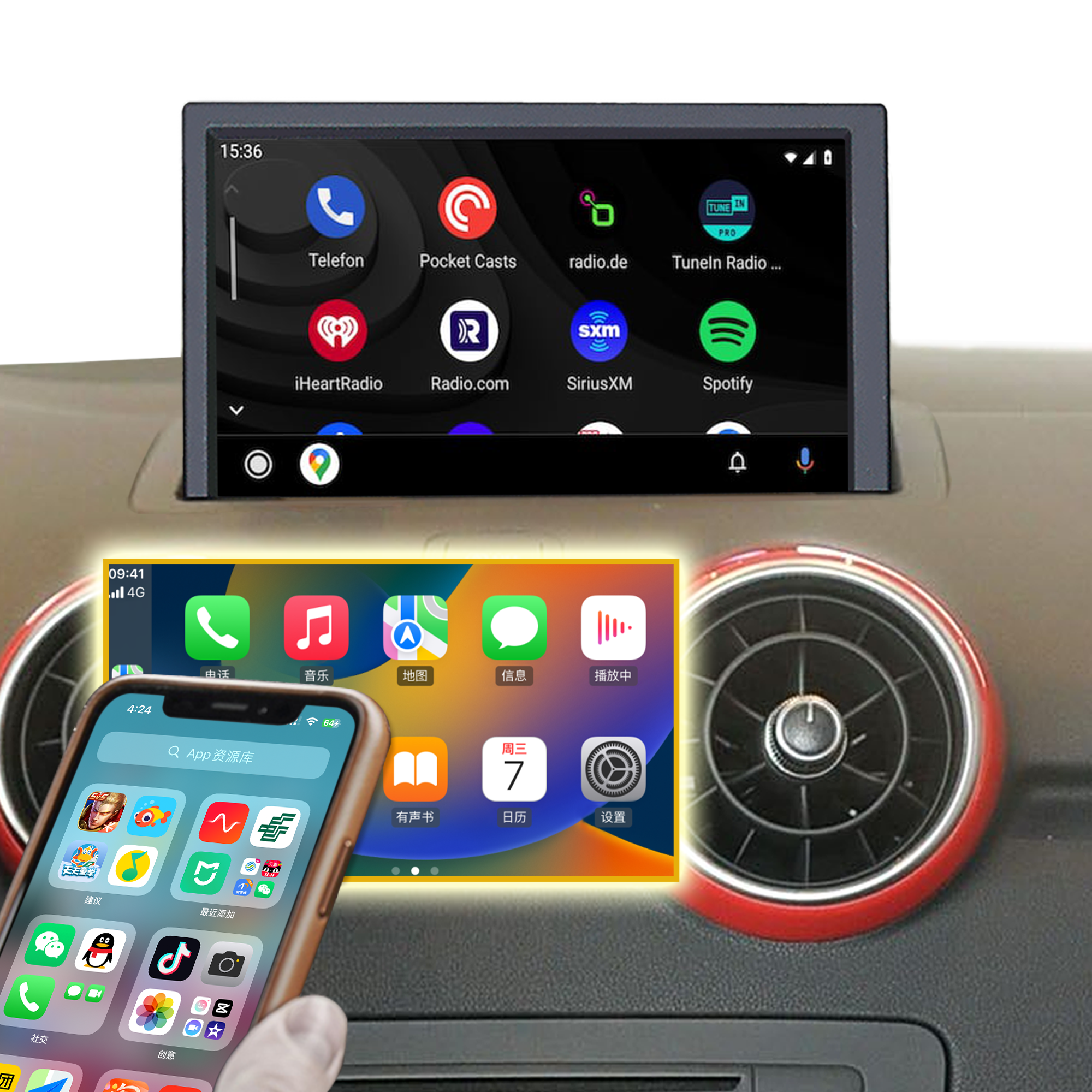 hualingan hla-8661 Audi 7 inch Touch Screen Upgrade A1 S1 8X android auto