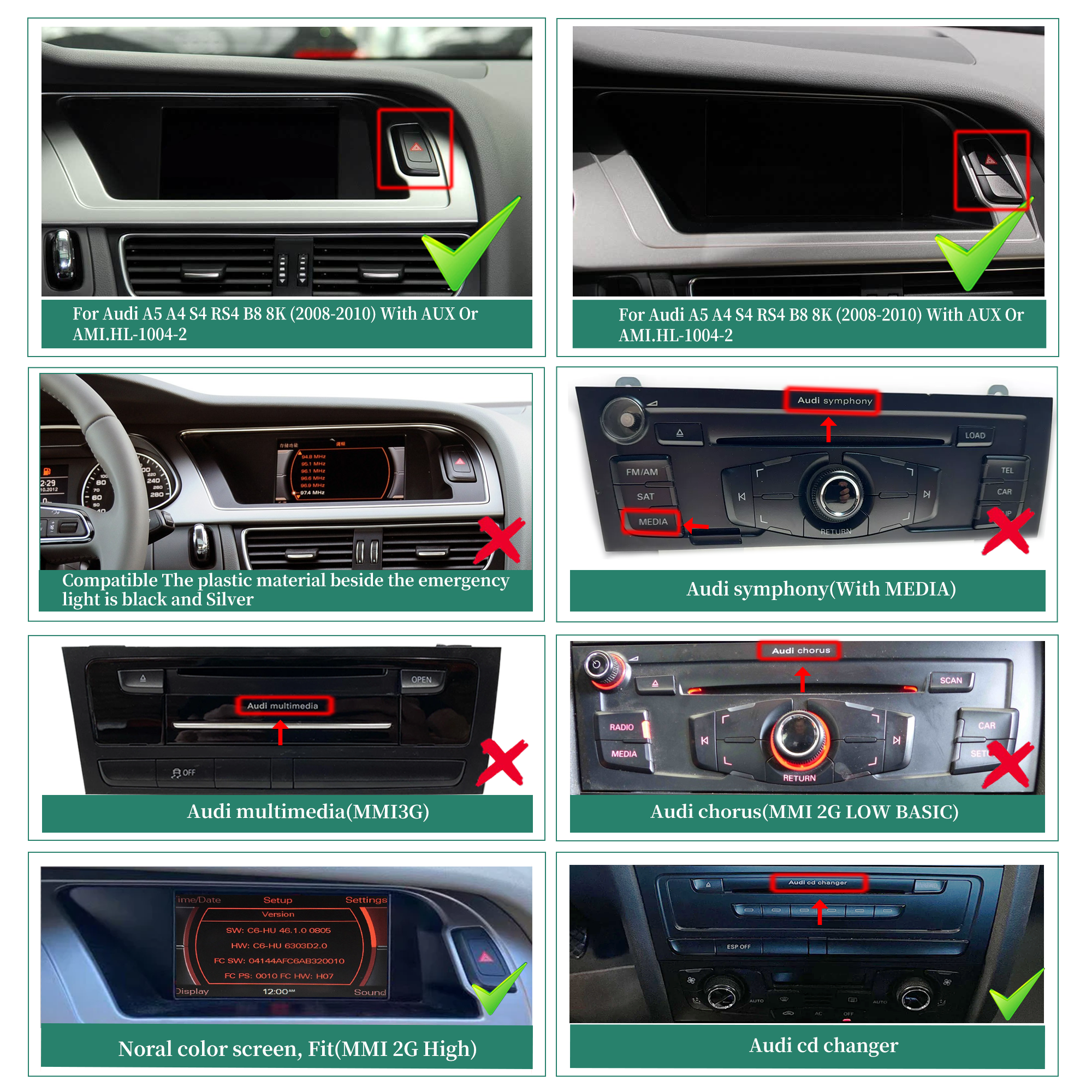 Audi MMI 2G CarPlay A4 S4 RS4 A5 S5 RS5 8K 8T Upgrade 10.25 Touch Wireless Apple Car Play Android Auto Mirror Android 13 Apps Netflix Spotify Prime Reddit Twitch Waze Navigation Goolge Maps