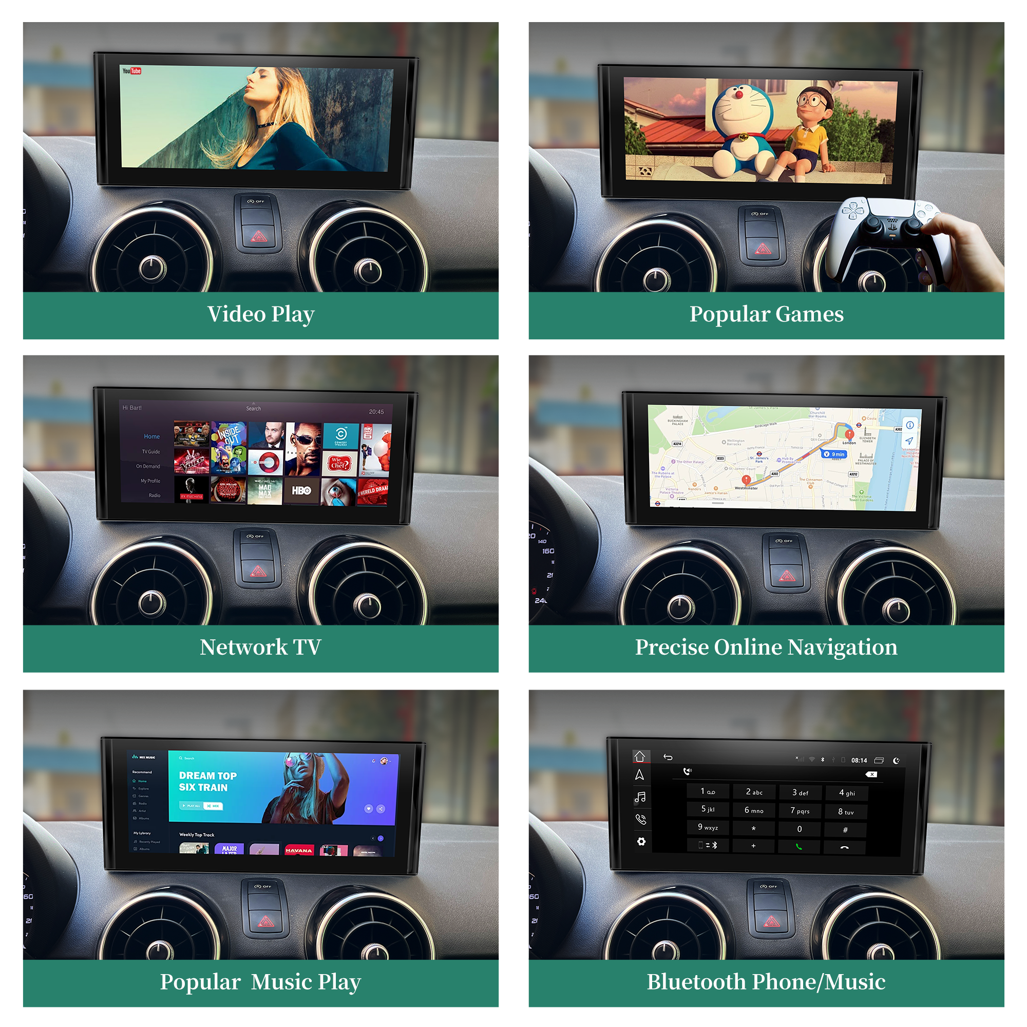 hualingan hla-1061 audi a1 s1 radio android 13 apps