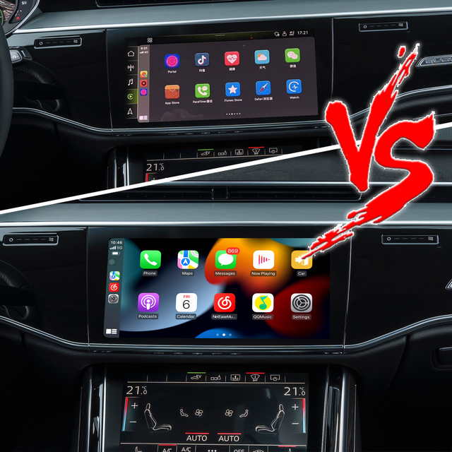 Wireless Car Play Adapter for Audi A8 S8 RS8 D5 CarPlay Android Auto IPhone Screen Mirror FullScreen To 10.1 Inch Car Screen,Android 13 Navigation Netflix Spotify Prime Video Reddit Twitch Waze Games 