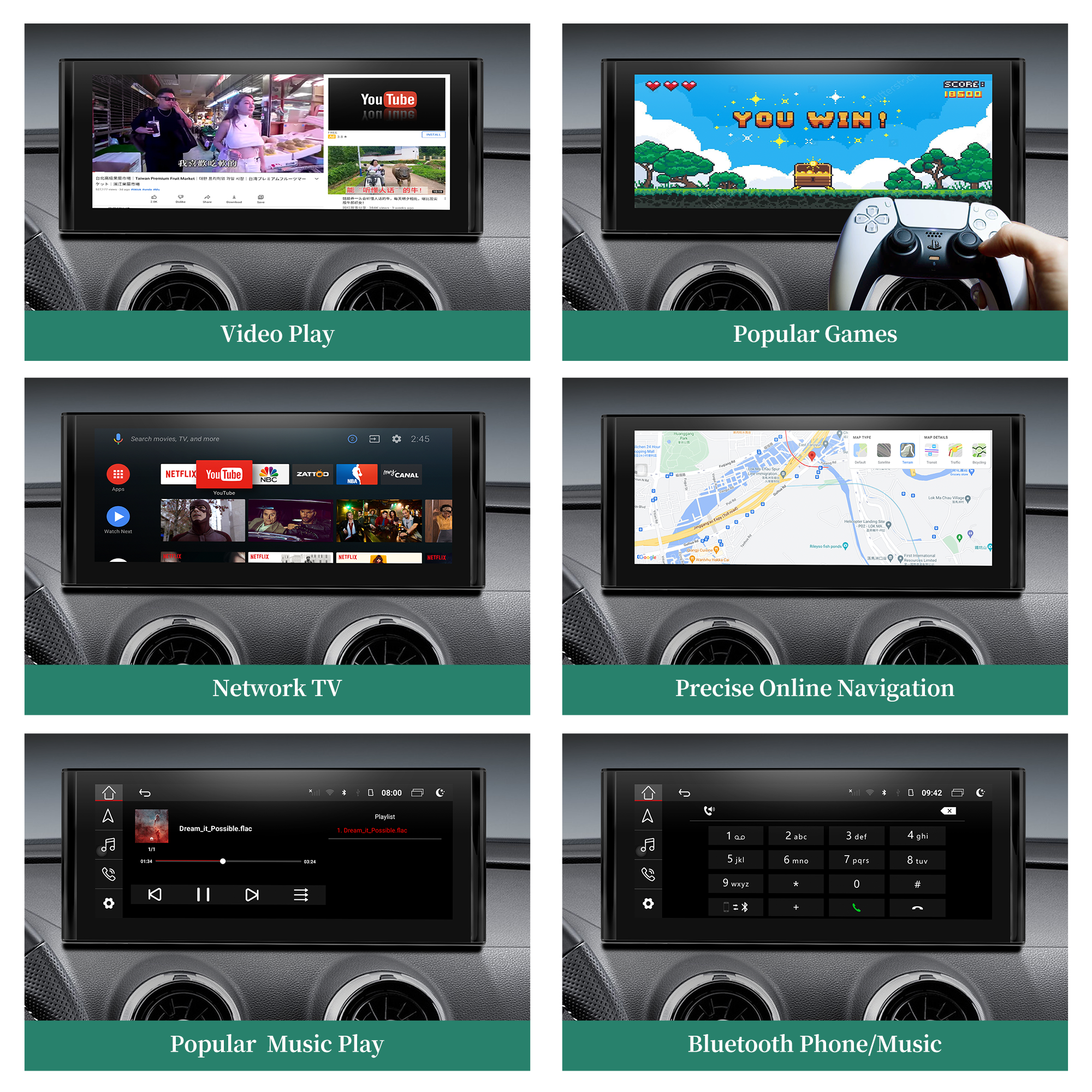 Hualingan hla-1266 Audi A3 S3 RS3 8V MIB 12.3 inch android apps