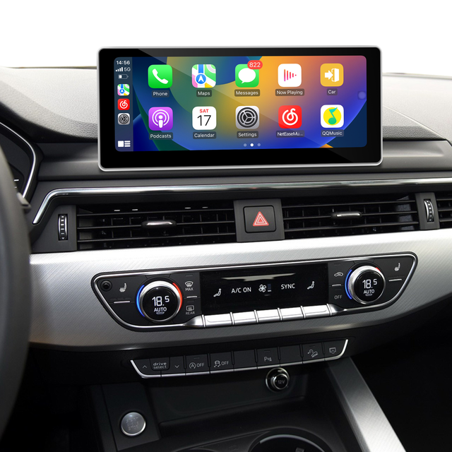 Audi A4 S4 RS4 A5 S5 RS5 10.25 Touch Screen Upgrade B9 8W F5 MIB Apple CarPlay Android Auto Android 13 Apps Netflix Spotify YouTube Prime Hulu Twitch Facebook Navigation