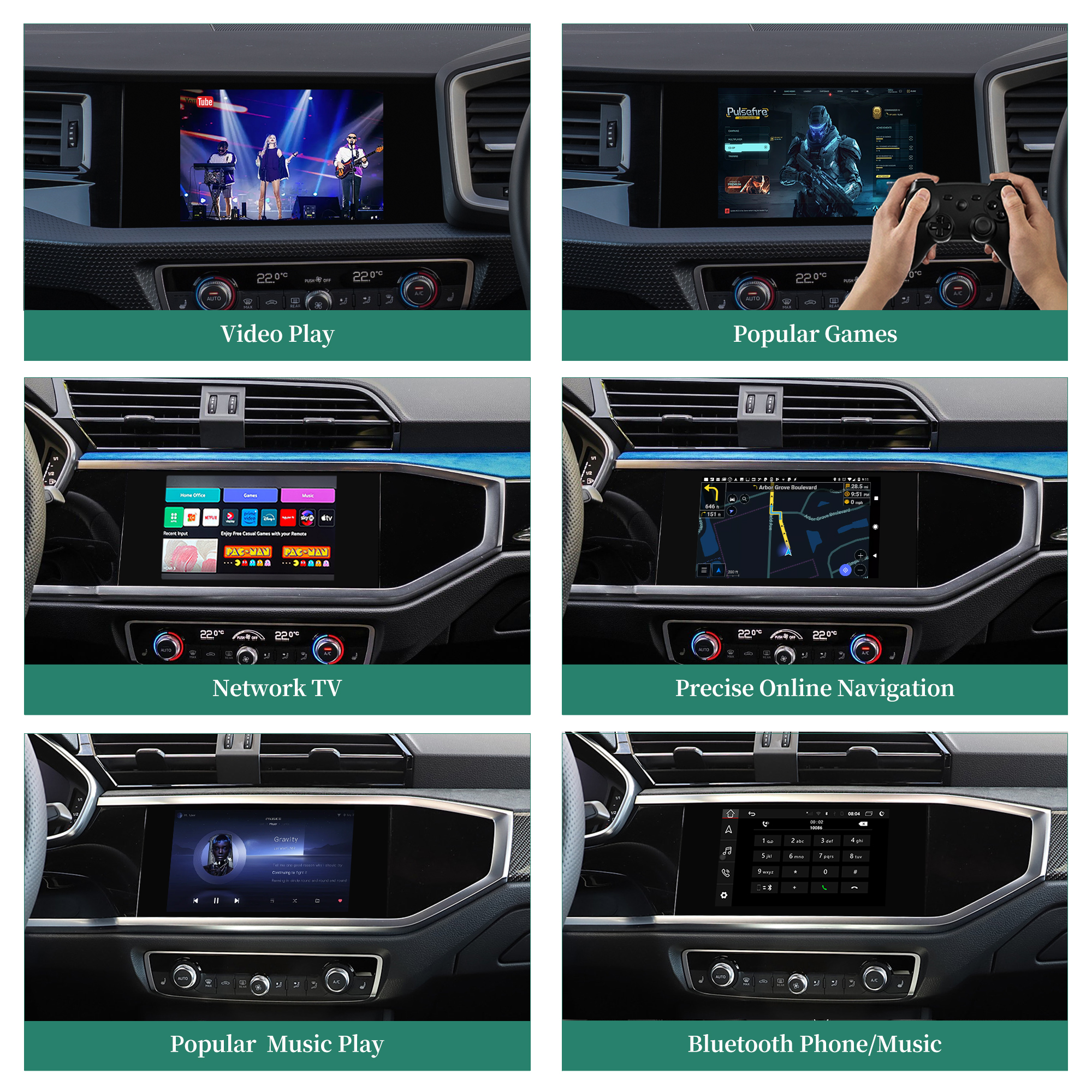 hualingan android 13 apple carplay android auto Audi A1 S1 Q3 SQ3 RS Q3 