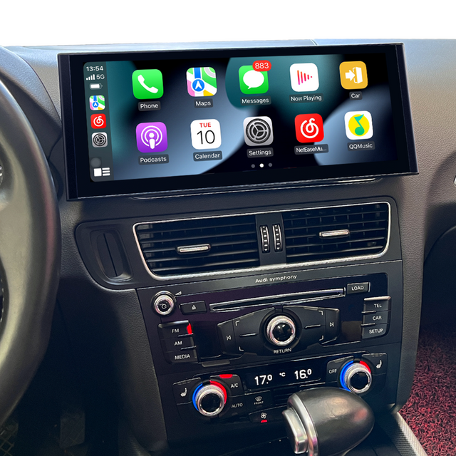 Android Multimedia Apple CarPlay Android Auto for Audi Q5 MMI 2G,Phone Mirror Full Screen to 12.3 Touch Screen Access Apps Navigation Netflix YouTube Spotify Twitter Reddit WhatsApp TikTok
