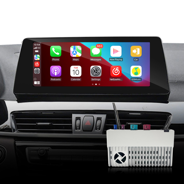 Hualingan CarPlay Adapter for BMW X1 F48 F49 NBT EVO iD6 Wireless CarPlay Android Auto Phone Screen Mirror 8.8/10.25 iDrive Screen Android Apps Navigation Waze Netflix Spotify Disney+ Pluto TV Tubi Ti