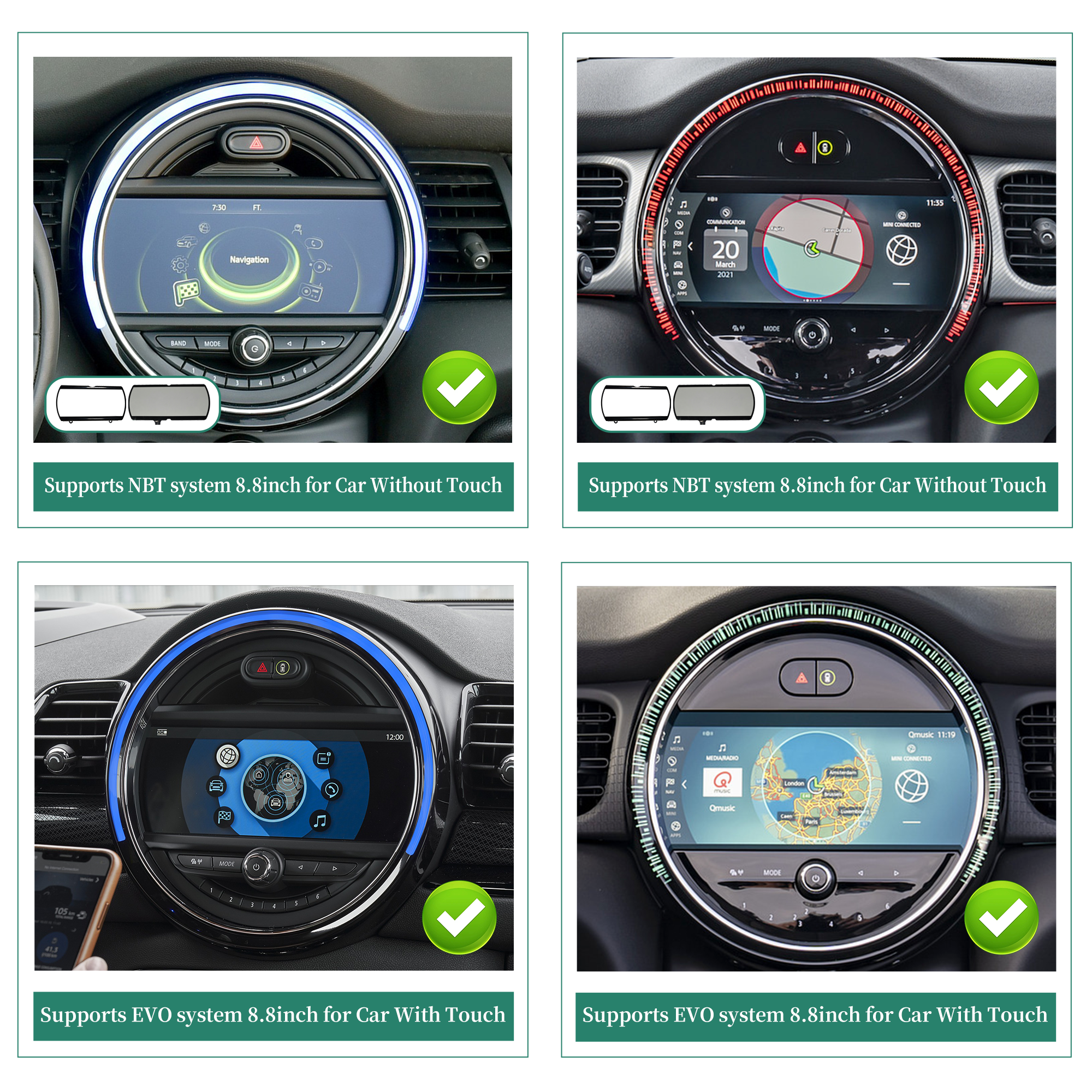 hualingan hla-8836-1 for 8.8 Mini Cooper NBT EVO F54 F55 F56 F57 F60 Verify System Compatibility