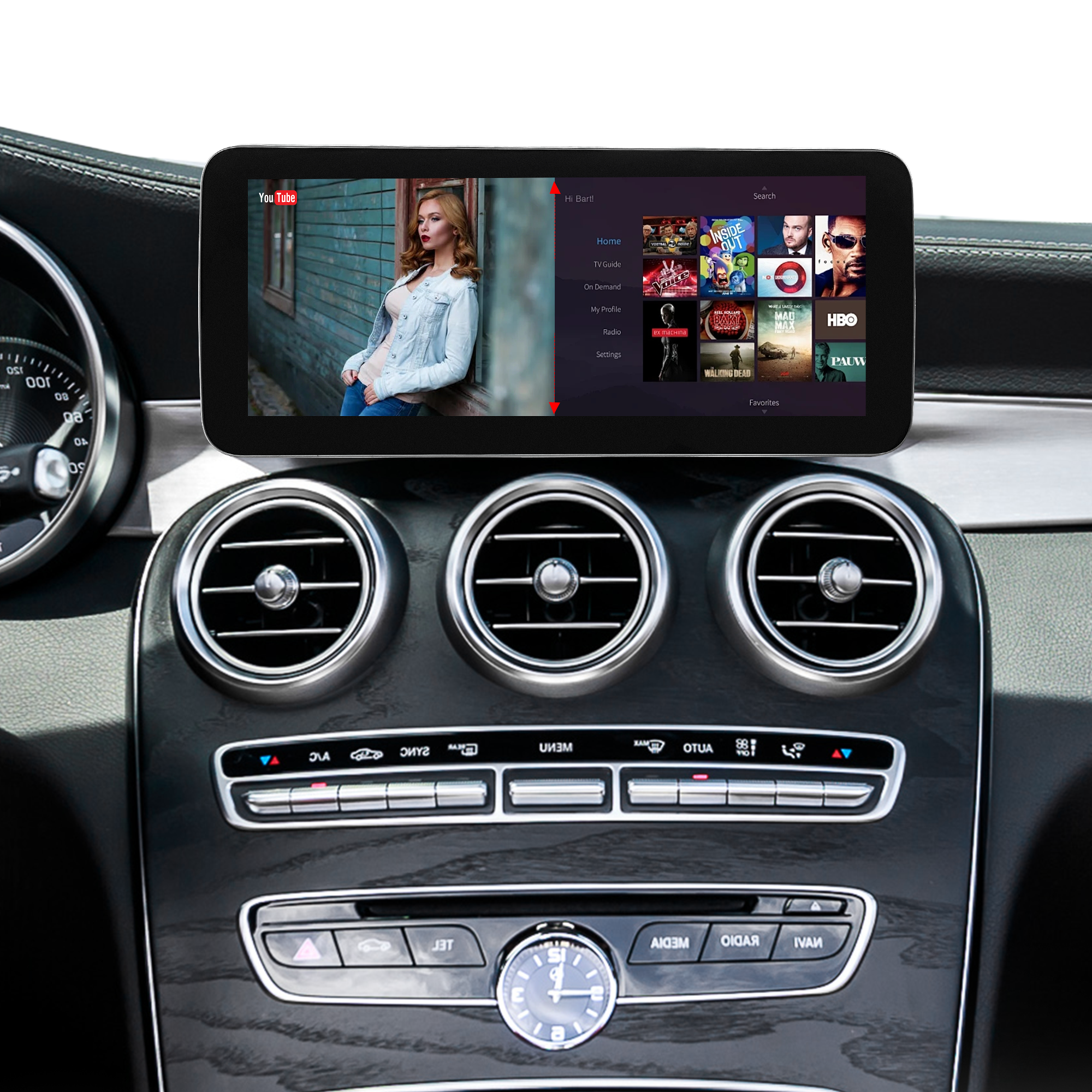 10.25 Apple CarPlay Mercedes W205 X253 W447 W470 NTG 5.1/ 5.2 Android Auto Wireless Mirroring Full ScreenAndroid Apps Navigation Google Maps Netflix YouTube TV Spotify Vehicle Cameras Bluetooth