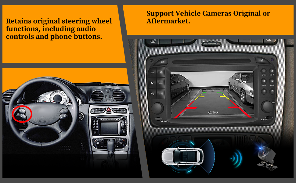 Hualingan hla-8802 Mercedes Radio Upgrade 6.2 Touch Screen Vehicle Backup Cameras Hualingan hla-8802 Mercedes Radio Upgrade 6.2 Touch Screen Vehicle Backup Cameras