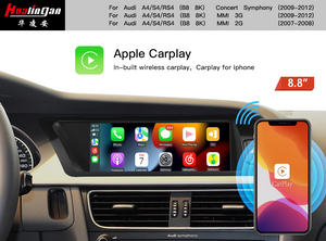 8.8”Touchscreen for Audi Concert A4 S4 RS4 B8 8K (LHD) Multimedia Navigation GPS Carplay Android Fullscreen Mirroring Vehicle Backup Cameras APPS Download