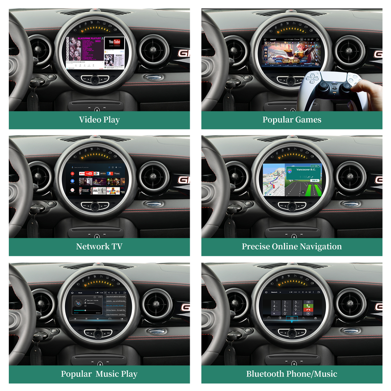 Mini Cooper Aftermarket Radio For BMW Convertible Cabrio R57 With 8"Android 13 Android Auto Netflix Apple CarPlay Camera GPS Navi RDS HL-8835