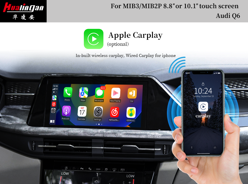 Carplay Ai BOX Android 11 Audi Q6 MIB2 Wireless Apple Carplay Android Auto Wireless Android Car Play Full Scree Mirror Android 12 Wifi 4G AHD Camera Multimedia GPS Goggle Maps 