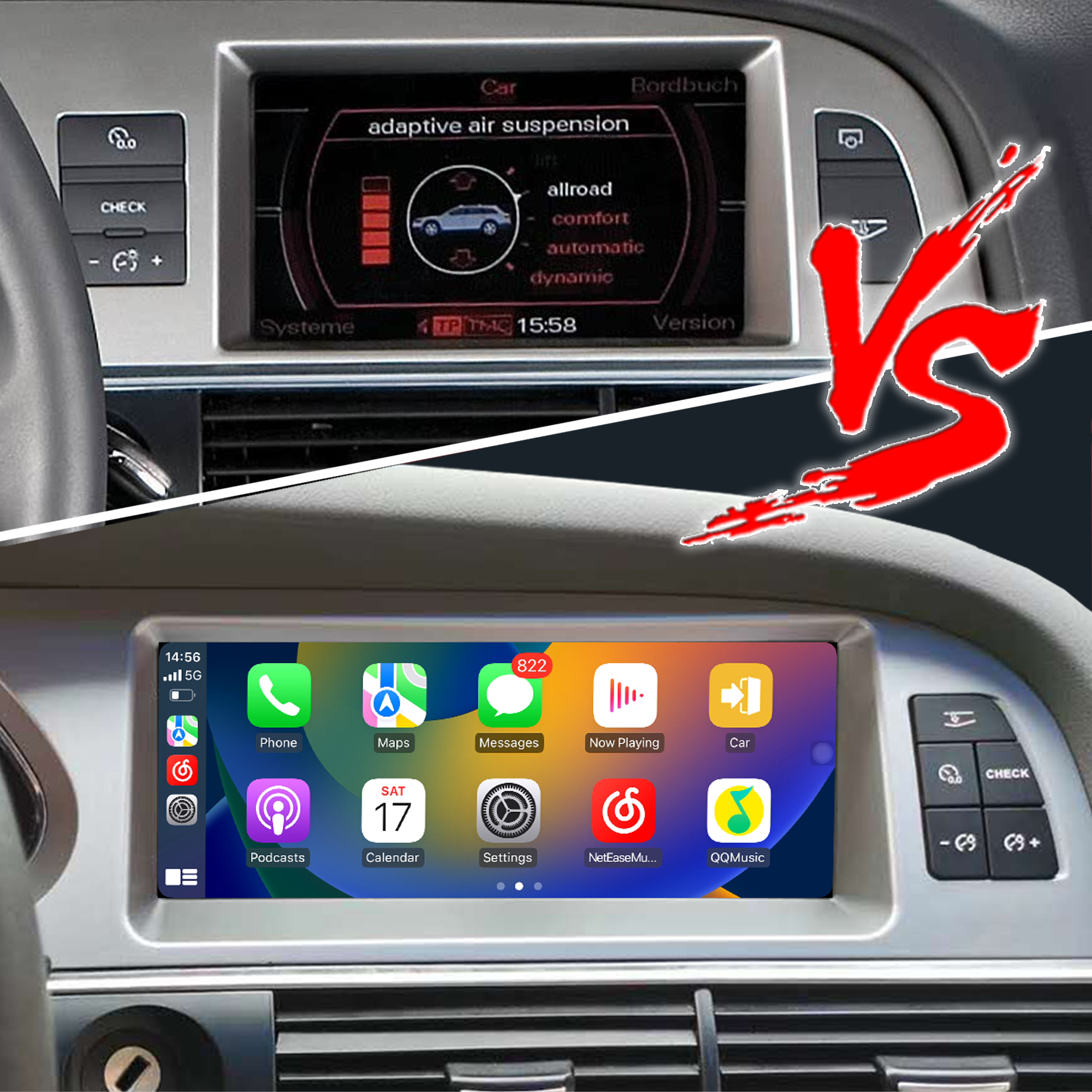 Hualingan HLA-8872 Audi A6 C6 MMI 8.8 Inch Touch Screen Upgrade pk