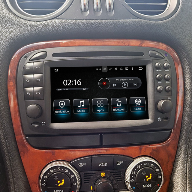 Mercedes R230 Radio Upgrade SL350 SL500 SL600 SL55 SL65 Stereo Replacement 6.2 TouchScreen Wireless Apple Carplay Andriod Auto Full Screen Mirror DVD WiFi Backup Cameras Auto Radio Installation Kits
