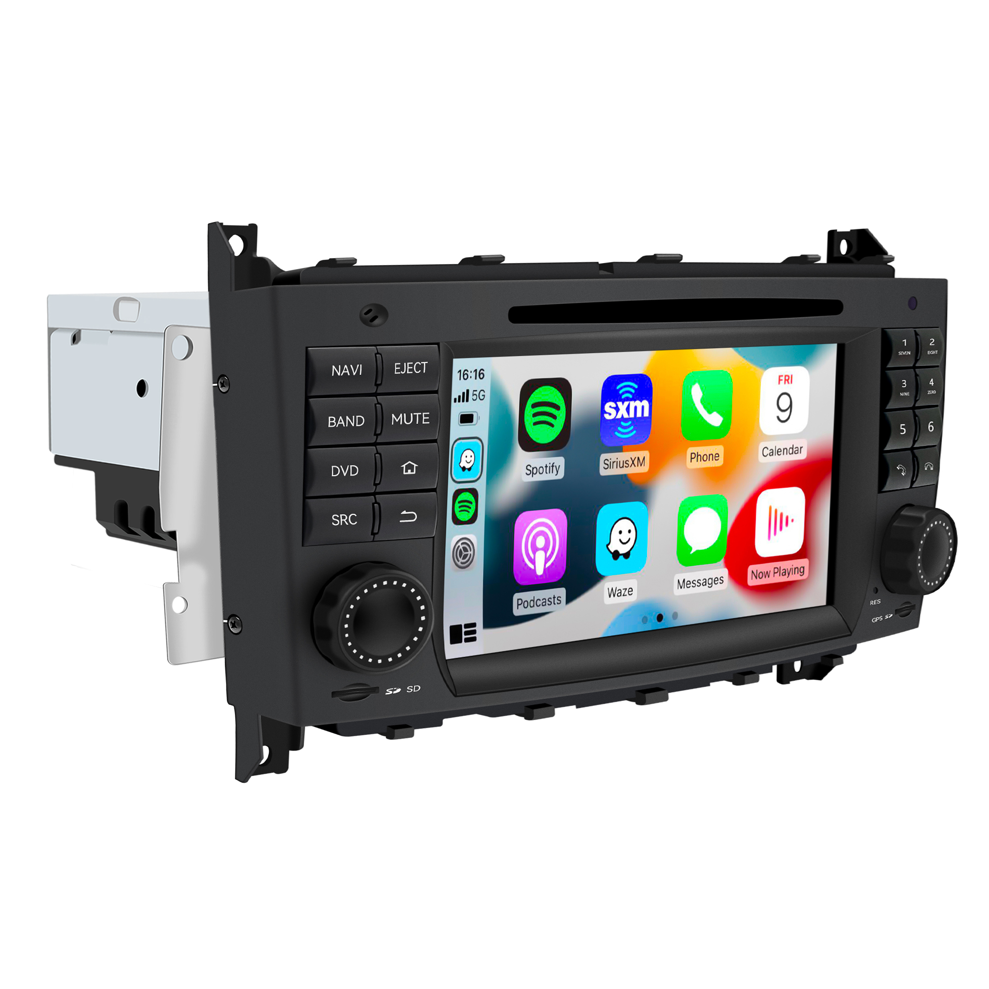 Hualingan Autoradio W209 W219 Mercedes CLK CLS OEM Replacement Car Radio Upgrade 7 Inch TouchScreen Android 13 Apple CarPlay Android Auto Mirror Link Stereo Dash Kit YouTube Music Video Google Maps 