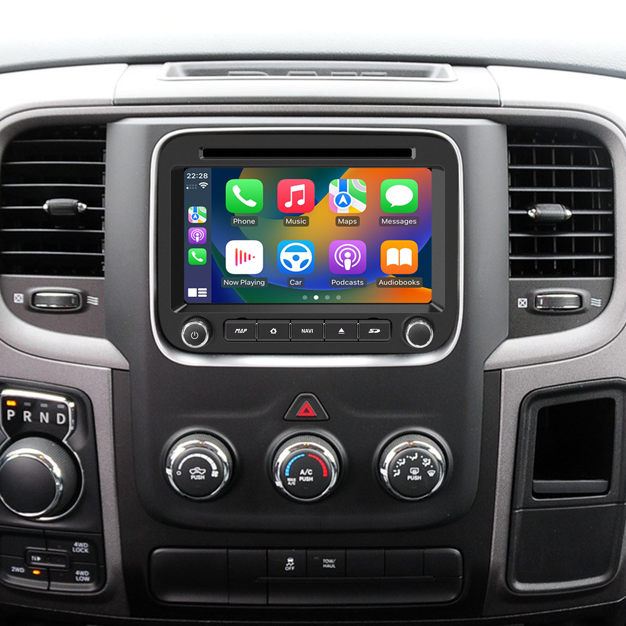 Dodge Ram Radio Replacement for Ram 1500 2500 3500 4500 5500 with 7inch TouchScreen Wireless CarPlay Android Auto Car Stereo Android 13 GPS Navi Hulu BT DVD RDS FM AM MP3 Head Unit