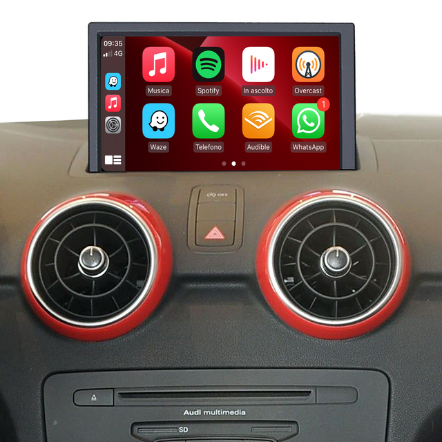 Audi 7 inch Touch Screen Upgrade A1 S1 8X RMC Radio Stereo Kit Wireless Apple CarPlay Android Auto GPS Navigation 4G Wi-Fi Android 13 Apps Netflix Spotify Prime Video Reddit Twitch Waze Games