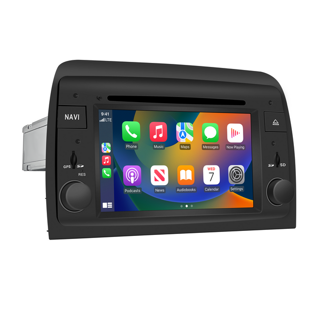Fiat Panda Stereo Upgrade Fit 6.2 inch Touch Screen Autoradio Wireless Apple CarPlay Android Auto Radio Navigation DVD Android 13 Apps Netflix Spotify TikTok Facebook YouTube WhatsApp Instagram