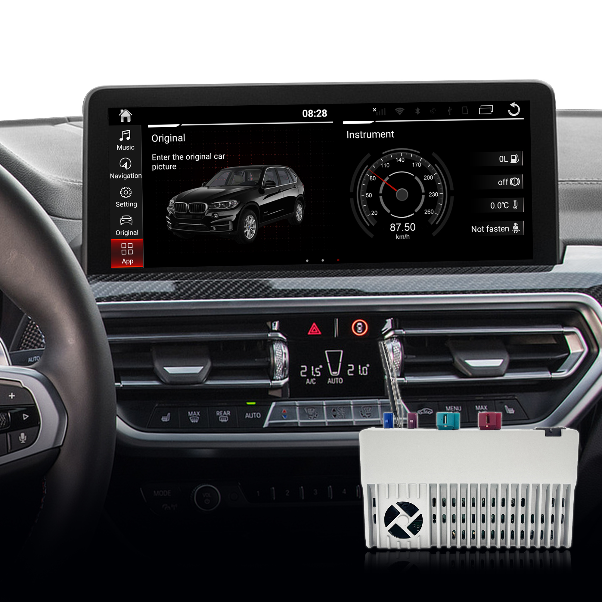 Hualingan CarPlay Adapter for BMW iDrive 7 X4 G02 F98 10.25/12.3 Upgrade 3 in 1 Wireless CarPlay&Android Auto&Android 13 Access Netflix Spotify Google Maps TikTok Facebook iPhone Samsung Screen Mirror
