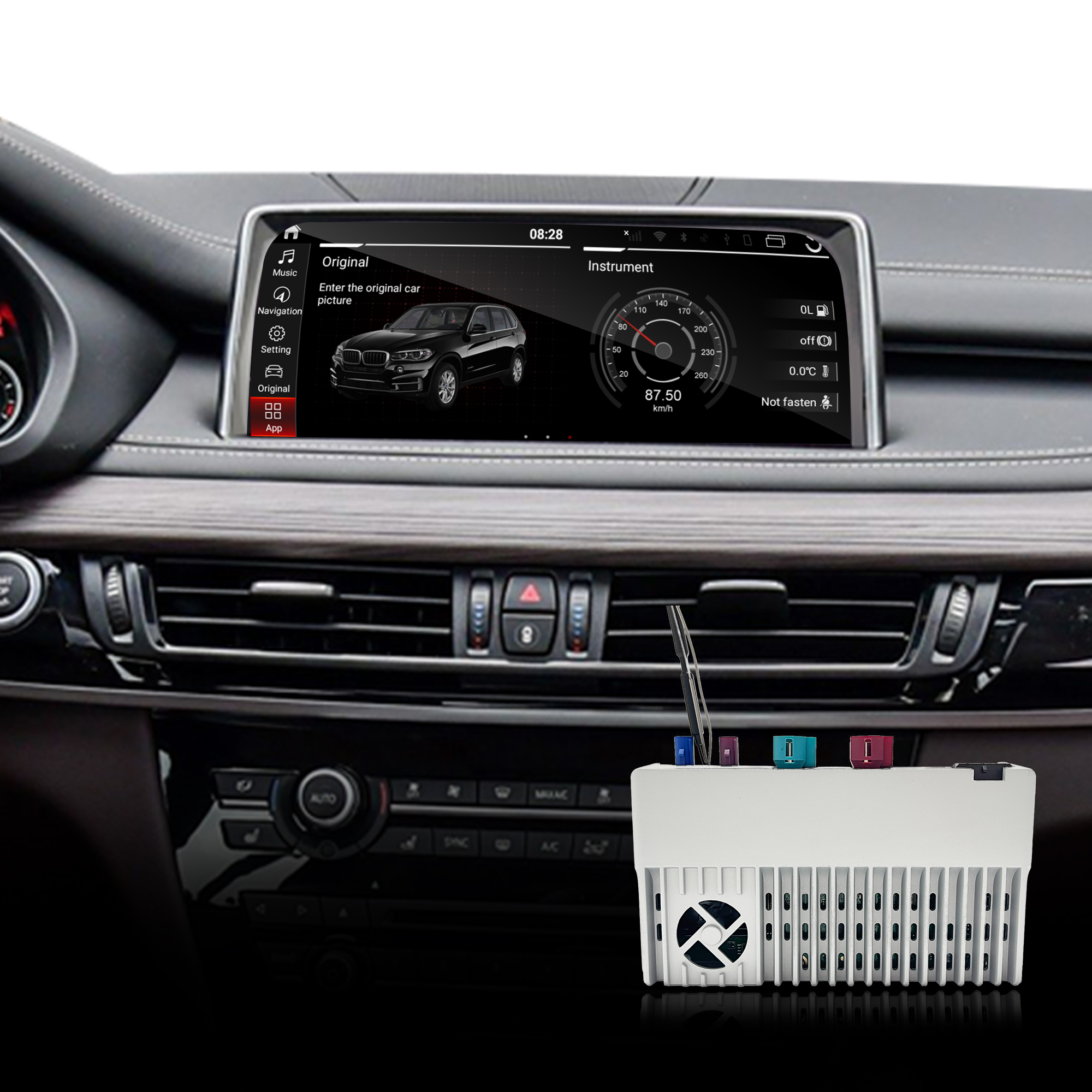 Hualingan CarPlay Adapter for BMW X5 F15 F85 NBT EVO iD6 Android Auto Wireless CarPlay iPhone Screen Mirror 8.8/10.25 iDrive Screen Android Apps Navigation Waze Netflix Spotify GoodShort Rave Tubi HBO