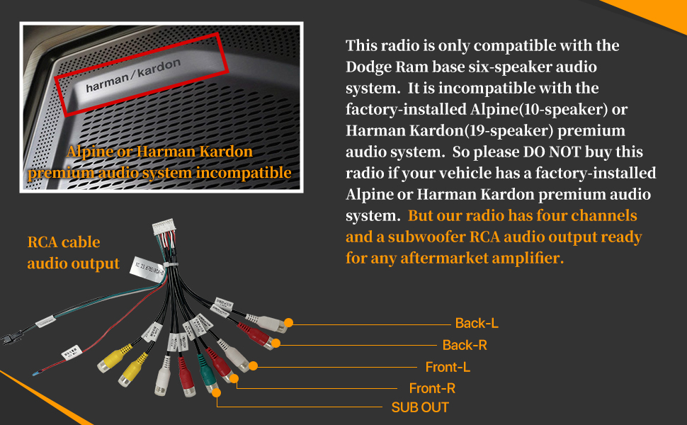 Hualingan 2013 Ram 1500 Radio Upgrade HL8511GB
