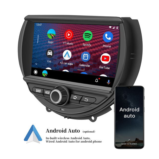 Upgrade Mini Cooper Car Screen for Hatch One F55 with 7 inch TouchScreen Wireless CarPlay Android Auto Netflix Android 13 Head Uni Backup AM FM BT RDS GPS Navi HL-8845