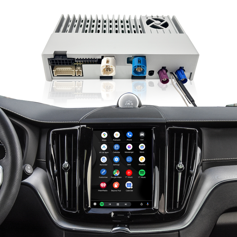Apple CarPlay Volvo Adapter for 9 inch Sensus Screen XC60 S60 V60 Wireless Android Auto Apps Mirroring Full Screen Wi-Fi 4G Steering Wheel Navigation Google Maps Bluetooth Calls Music Netflix Spotify
