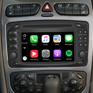 Mercedes SLK Class R170 Radio Upgrade 6.2 Touch Screen Add Wireless Apple CarPlay Android Auto Android System GPS Navigation Google Maps Vehicle Cameras Bluetooth Calls AM FM DVD Netflix YouTube 