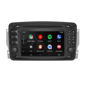 Mercedes W208 C208 A208 Radio Upgrade 6.2 Touch Screen Add Wireless Apple CarPlay Android Auto Android System GPS Navigation Google Maps Vehicle Cameras Bluetooth Calls AM FM DVD Netflix YouTube 