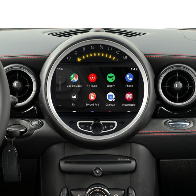Mini Cooper R57 Apple CarPlay Upgrade 8-inch Android Touch Screen Wireless Android Auto Support Install Vehicle Cameras Download Android Apps Games Music Movies TV Receive Calls Via Bluetooth 