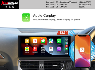 12.3”Blu-Ray Touchscreen for Audi Q5 SQ5 8R MMI 2G RHD GPS Navigation Apple CarPlay Fullscreen Android Mirroring 4G Wifi Video In Motion Youtube TikTok 