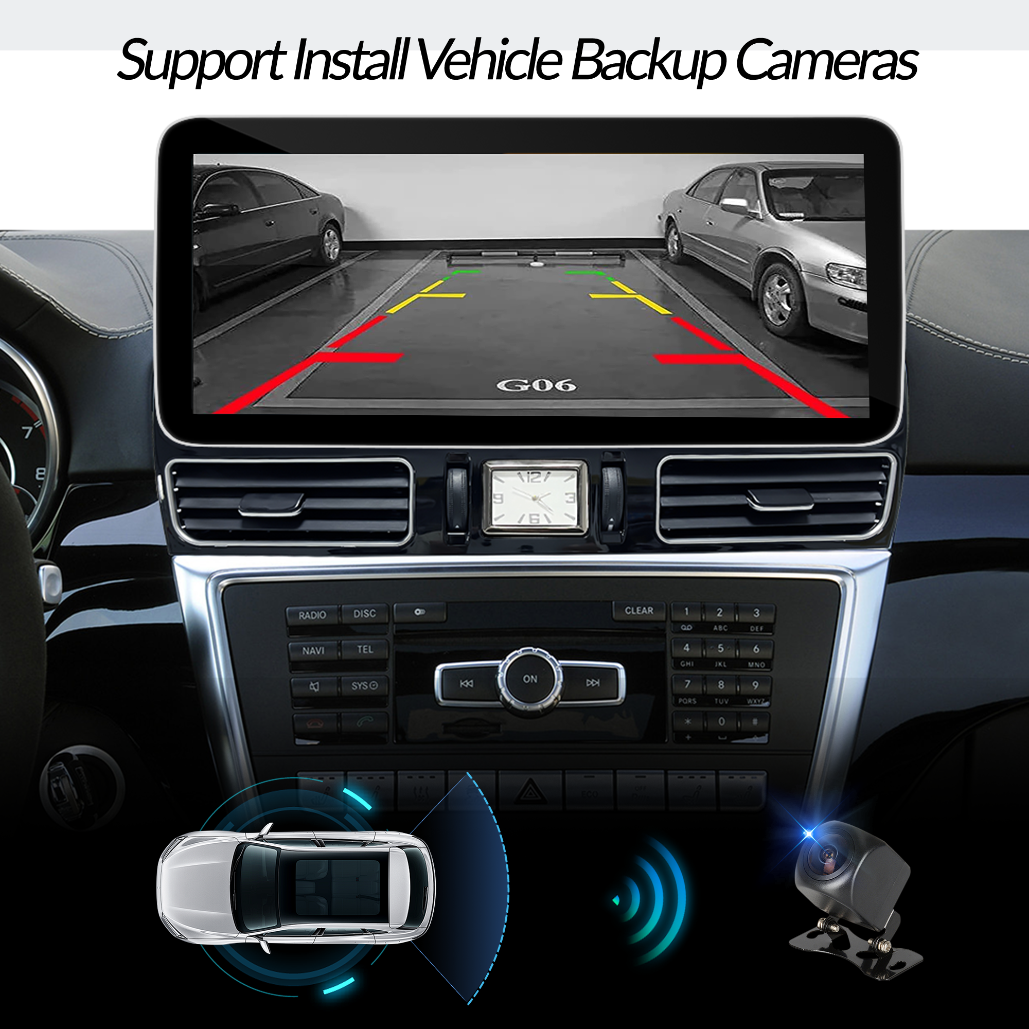 Mercedes NTG 4.5/4.7 GL X166 ML W166 Android Auto Upgrade 12.3 inch Androdi Screen Apple CarPlay Full (Split) Screen Mirroring App Netflix Spotify Wi-Fi USB Navigation Google Maps Vehicle Cameras 