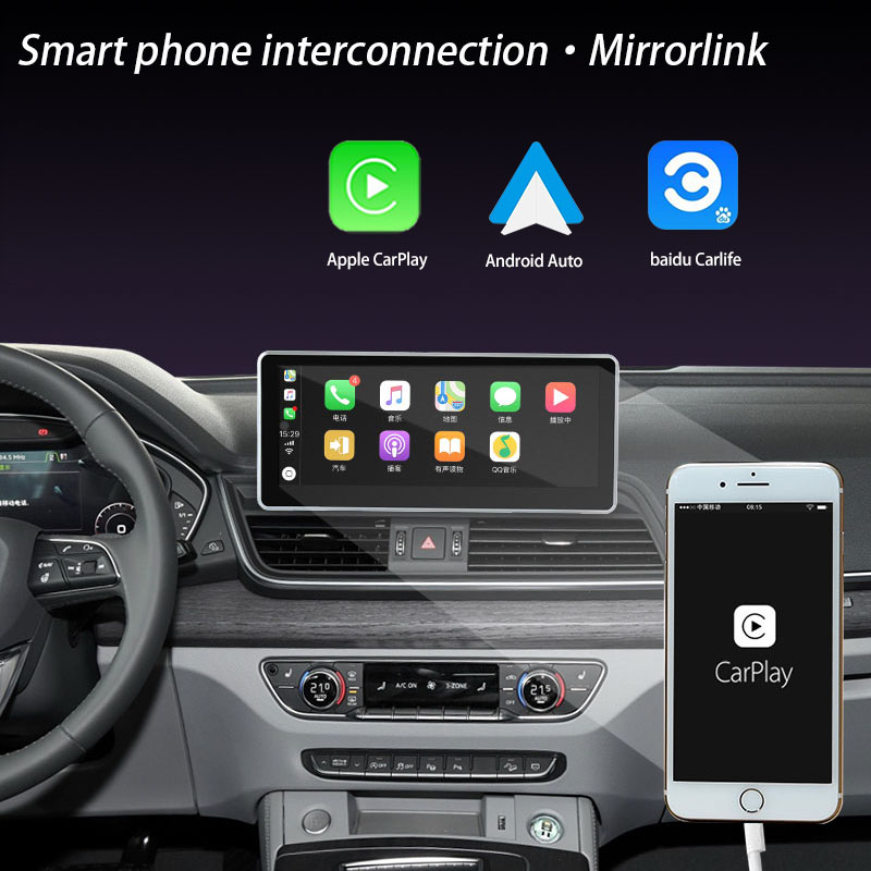 Stereo Car Multimedia Navigation for Audi Q5 MMI 3G 2018+ Wireless CarPlay Andrio Auto / Built ZLINK