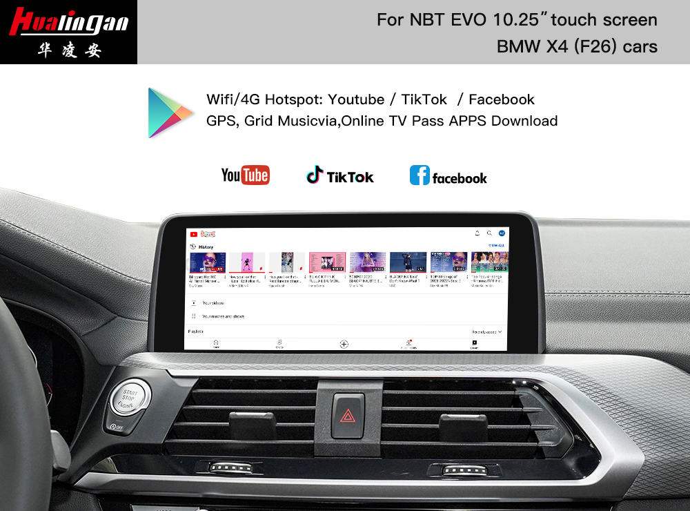 CarPlay AI BOX BMW X4 F26 NBT EVO Wireless Apple CarPlay Android Auto Full Screen Mirroring