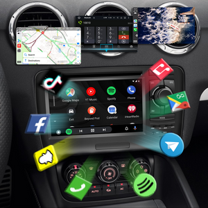 Audi TT 8J Radio Double Din Car Stereo Installation Kit 7 Inch Touch Screen Wireless Apple CarPlay Android Auto Mirror Link GPS Navigation Backup Cameras Netflix Spotify