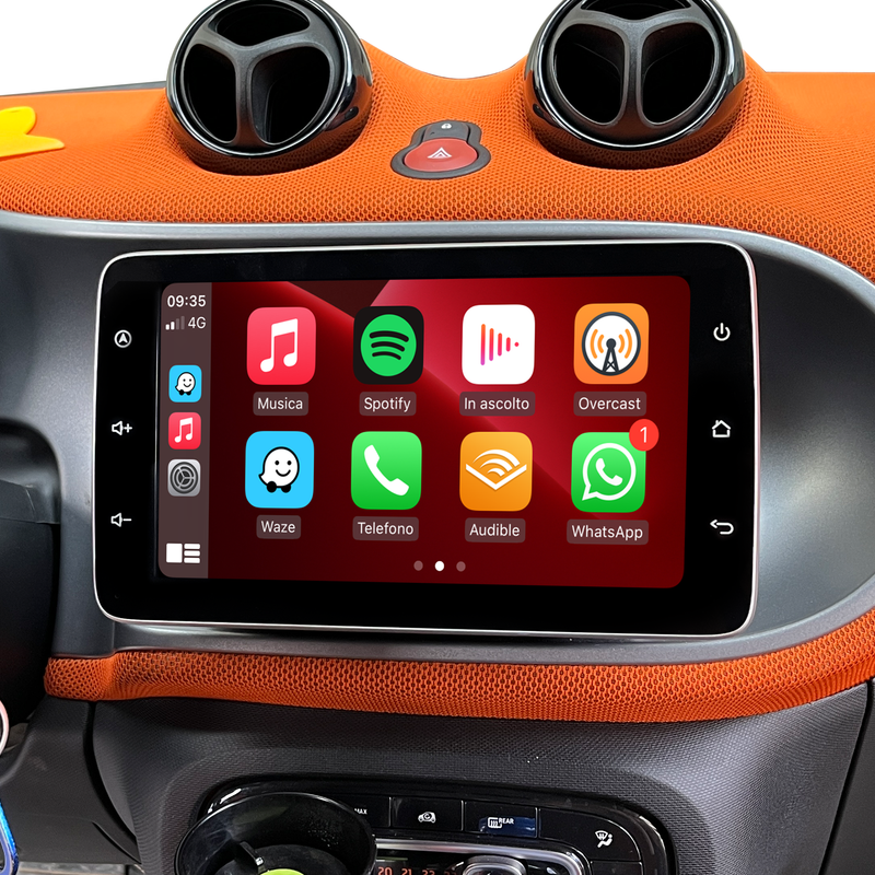 Smart Car Radio Replacement Fortwo Forfour 453 2014-2019 Upgrade 9 inth HD Touchscreen Double Din Stereo Apple CarPlay Andriod Auto FullScreen Voice Control MirrorLink Backup Camera WiFi Netflix
