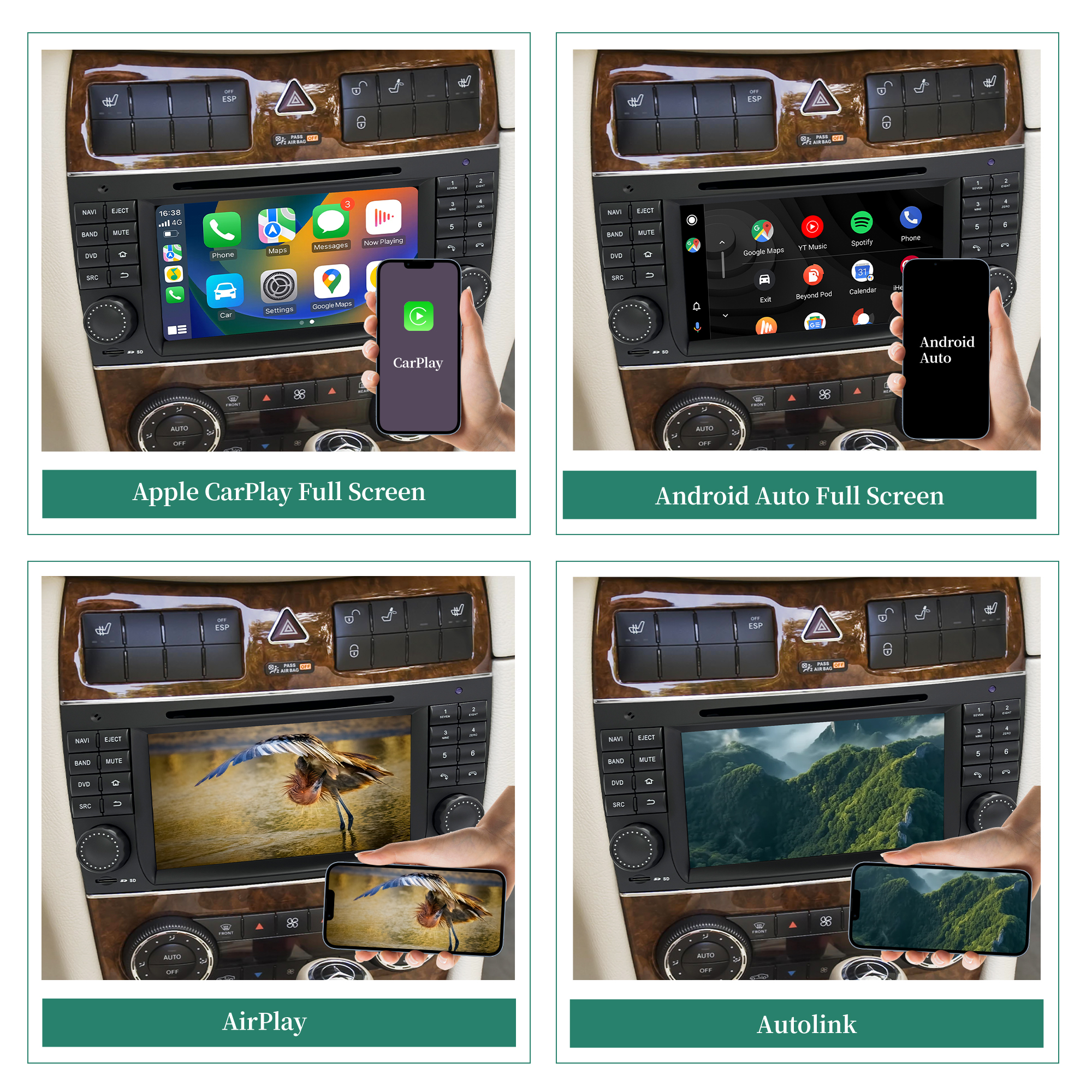 HLA-8812 7 inch TouchScreen Radio Dash Kit for Mercedes CLK-W209 CLS-W219 Mirror