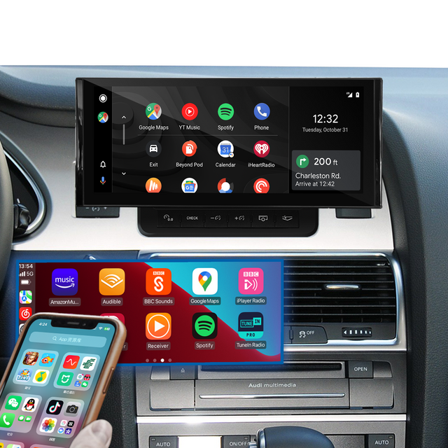 Audi Q7 MMI 2G Apple CarPlay Upgrade 10.25 inch Touch Screen Wireless Android Auto Screen Mirroring,Android Multimedia Apps Navigation Google Maps Netflix YouTube Spotify TikTok Reddit Games YouTube