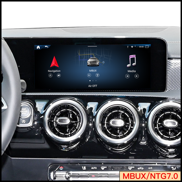 Hualingan 3 in 1 CarPlay AI Box for Mercedes W177 V177 Z177 A-Class MBUX Android Auto Full Screen Mirror Access Android 14 App to 10.25 Touch Screen Movies Music Netflix Spotify Facebook Navigation