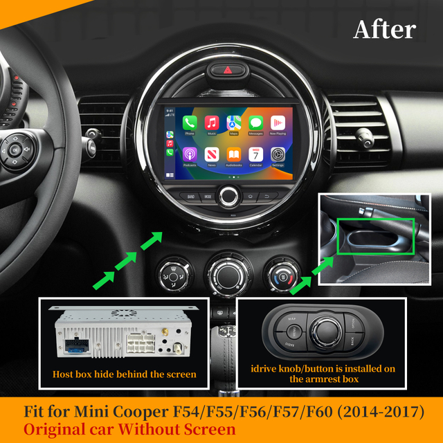 Mini Cooper Android Auto Upgrade for Mini Cooper S Radio Upgrade F54 F55 F56 F57 F60 Aftermarket Stereo Dubbeldin DVD Palyer 7"Touch Screen Zlink CarPlay Wireless GPS Navigation Autoradio Android 13