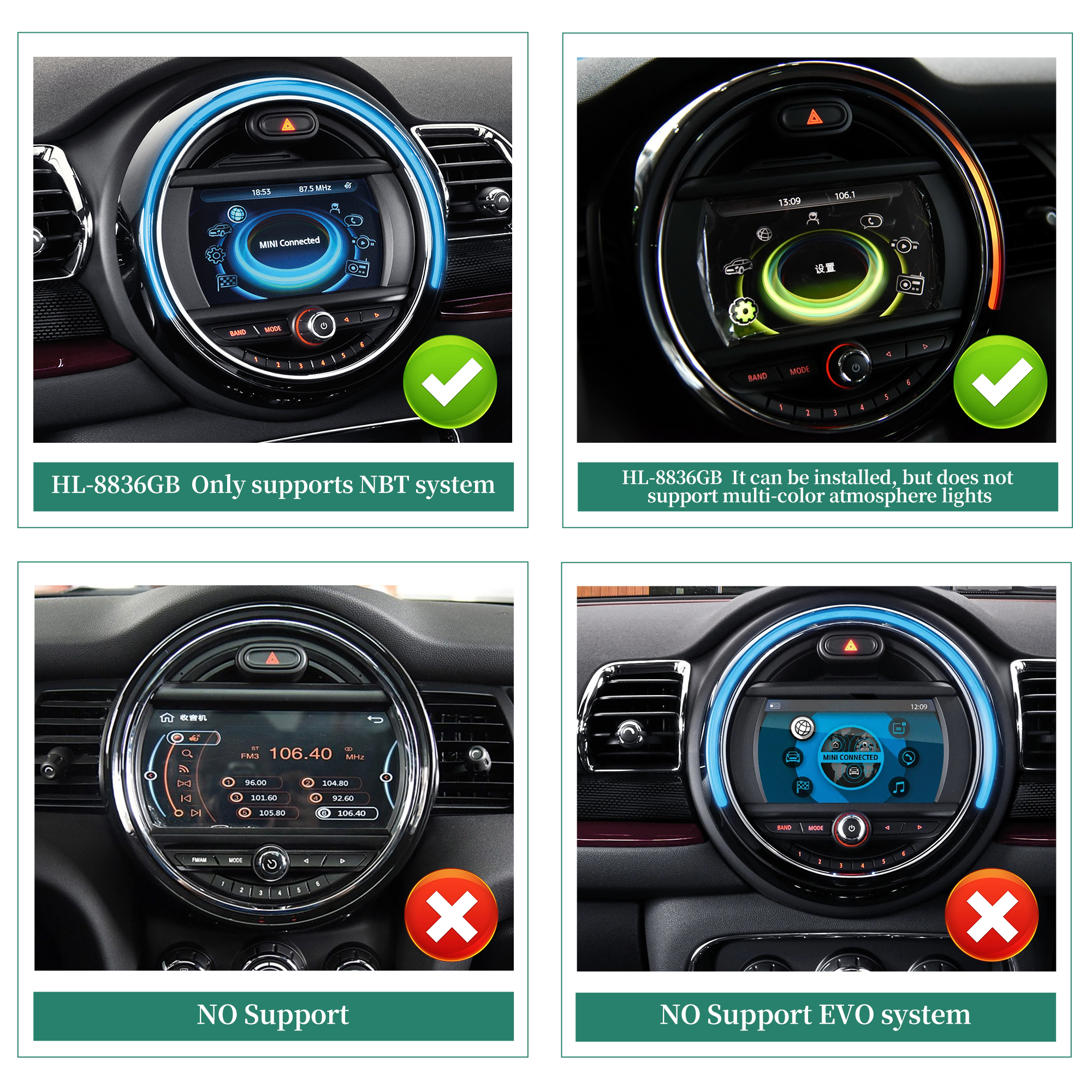 hualingan hla-8836 Mini Cooper NBT F54 F55 F56 F57 F60 Verify System Compatibility 