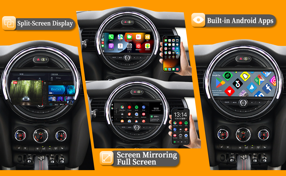 hualingan hla-8836-1 for 8.8 Mini Cooper NBT EVO F54 F55 F56 F57 F60 screen mirroring Full Screen carplay