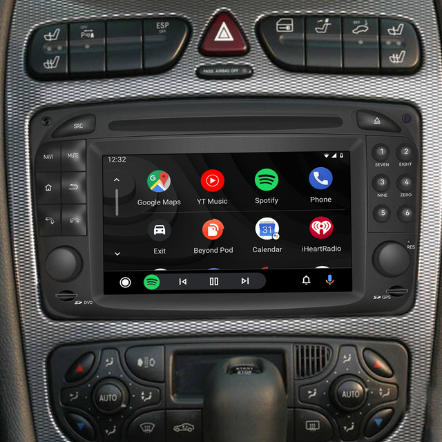 Mercedes Vaneo W414 Radio Upgrade 6.2 Touch Screen Add Wireless Apple CarPlay Android Auto Android System GPS Navigation Google Maps Vehicle Cameras Bluetooth Calls AM FM DVD Spotify Games Music