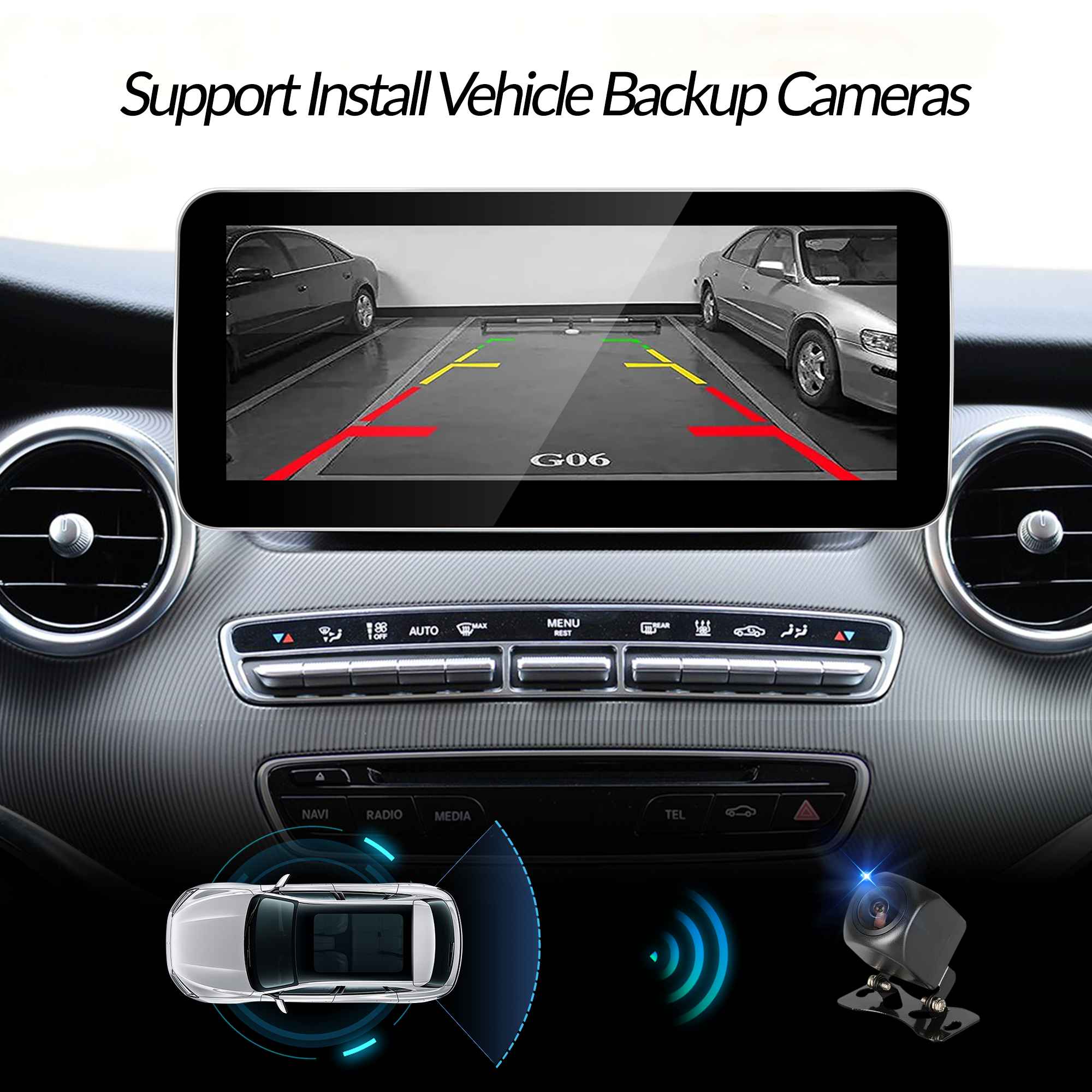 Mercedes V Class CarPlay Upgrade 12.3 Android Screen NTG 5.1/ 5.2 W447 Full Screen Apple CarPlay Android Auto Mirroring Navigation Google Maps Spotify Faidr Audible Netflix YouTube Vehicle Cameras 