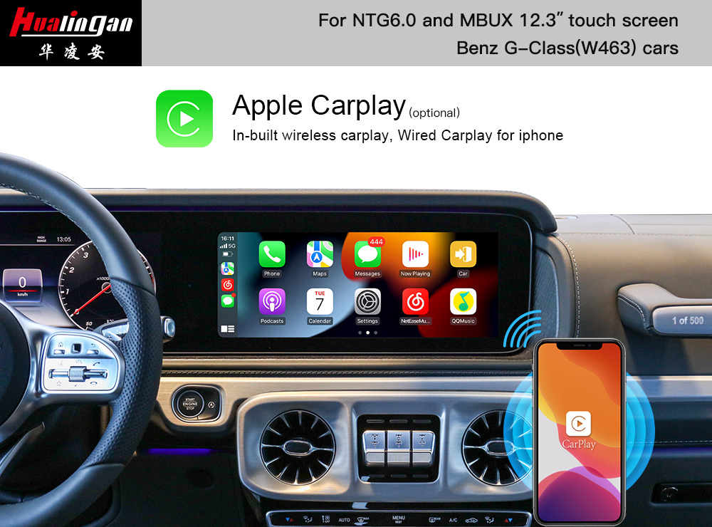 MBUX Wireless Carplay Ai BOX Android 12 Mercedes G-class W463 Screen Upgrade 