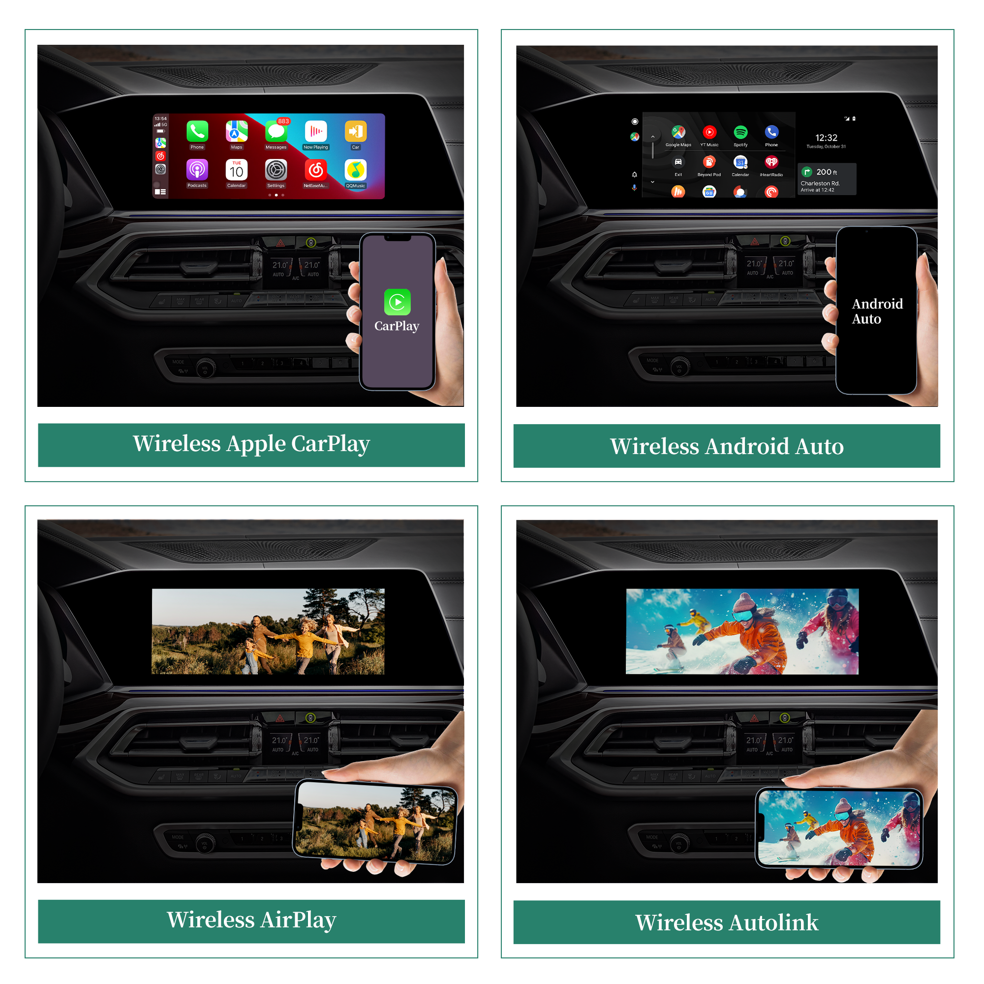 Hualingan BMW Idrive ID 6,ID 7,ID 8,ID 8.5,ID 9 System Android 13 Wireless Apple CarPlay And Android Auto mirror