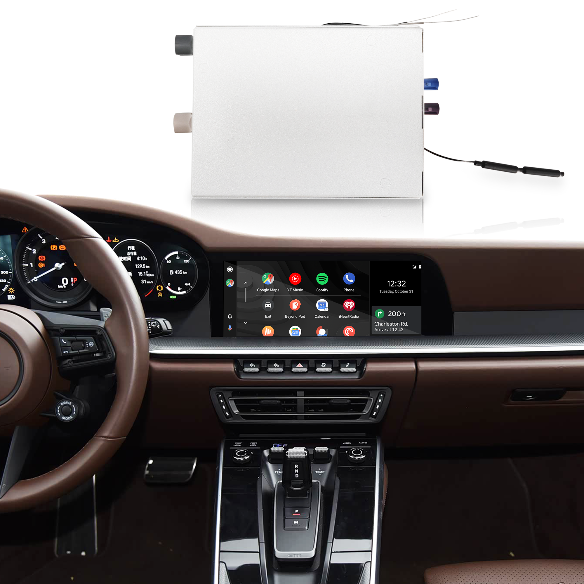 Wireless CarPlay & Android Auto for Porsche Cayenne,Macan,911,PCM 5.0 Upgrade Add YouTube, Netflix,Spotify,Google Maps Full Screen Mirroring on 10.9 Screen,Support Backup Camera install